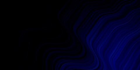 Dark BLUE vector background with bent lines. Colorful illustration, which consists of curves. Smart design for your promotions.