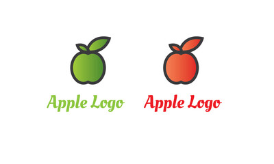 green Apple Logo and Red Apple Logo with modern style can for juice logo - fruit logo -drink symbol , food icon ,Vector EPS 10