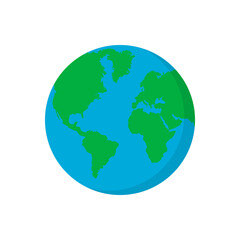 Obraz premium Planet Earth icon isolated on white background. Vector illustration.