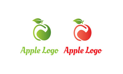 Obraz premium green Apple Logo and Red Apple Logo with modern style can for juice logo - fruit logo -drink symbol , food icon ,Vector EPS 10