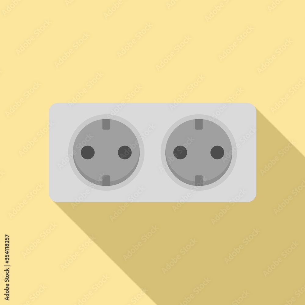 Aufkleber double wall power socket icon. flat illustration of double wall power socket vector icon for web des