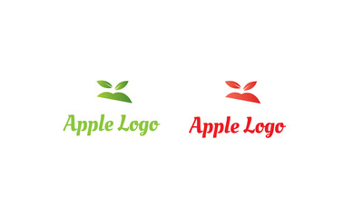 green Apple Logo and Red Apple Logo with modern style can for juice logo - fruit logo -drink symbol , food icon ,Vector EPS 10