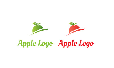 green Apple Logo and Red Apple Logo with modern style can for juice logo - fruit logo -drink symbol , food icon ,Vector EPS 10