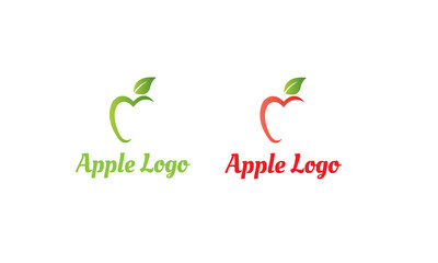green Apple Logo and Red Apple Logo with modern style can for juice logo - fruit logo -drink symbol , food icon ,Vector EPS 10