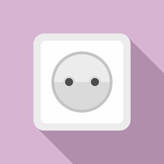 Cable power socket icon. Flat illustration of cable power socket vector icon for web design