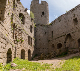 Fototapeta na wymiar Medieval Castle in Andlau in France