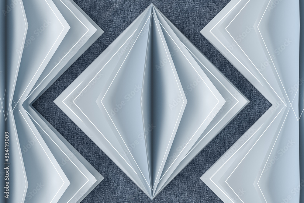 Aufkleber geometrical background with cubic paper squares, 3d rendering.