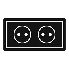 Double power socket icon. Simple illustration of double power socket vector icon for web design isolated on white background
