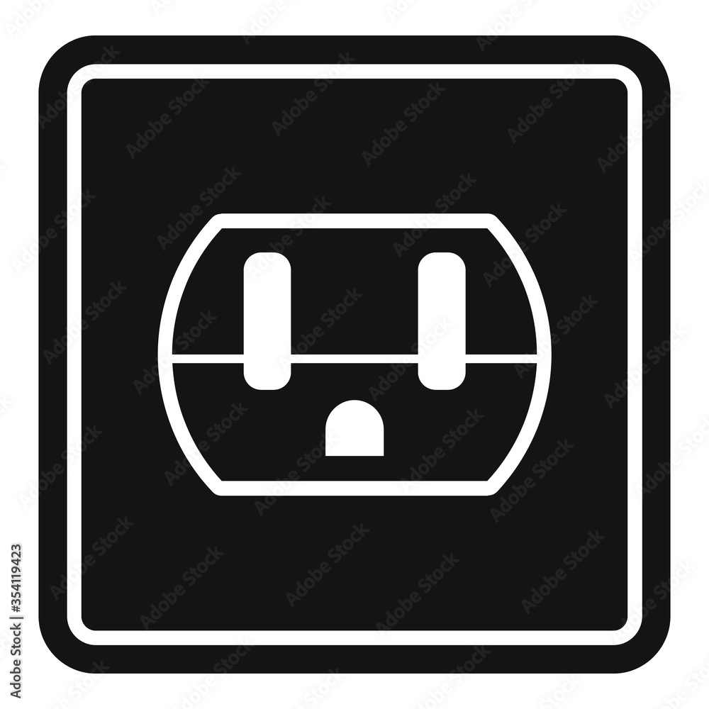 Poster device power socket icon. simple illustration of device power socket vector icon for web design isol
