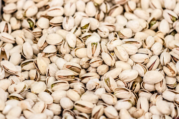 raw pistachio pile at market