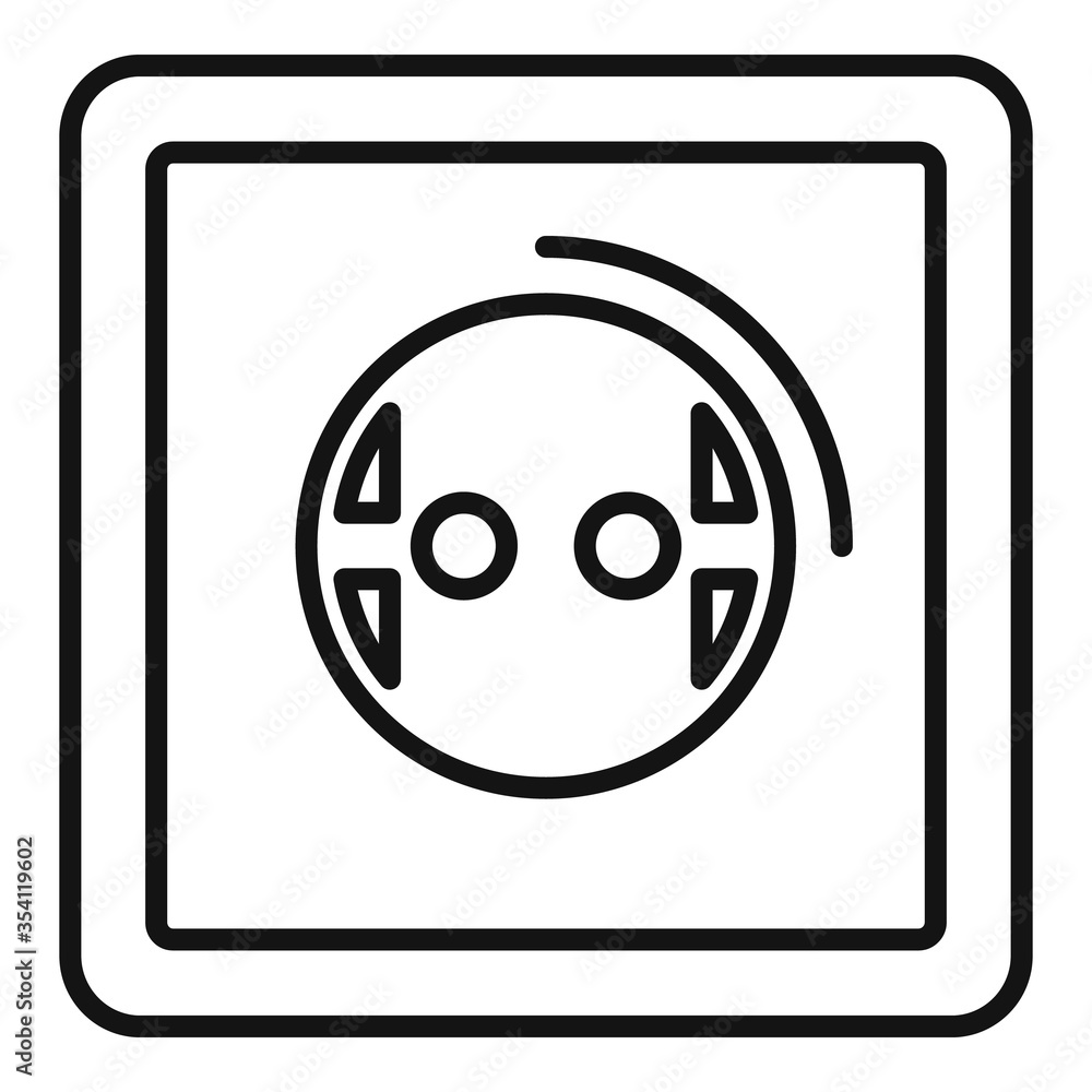Poster european power socket icon. outline european power socket vector icon for web design isolated on whi