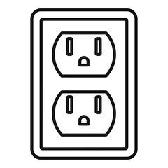 Double power socket icon. Outline double power socket vector icon for web design isolated on white background