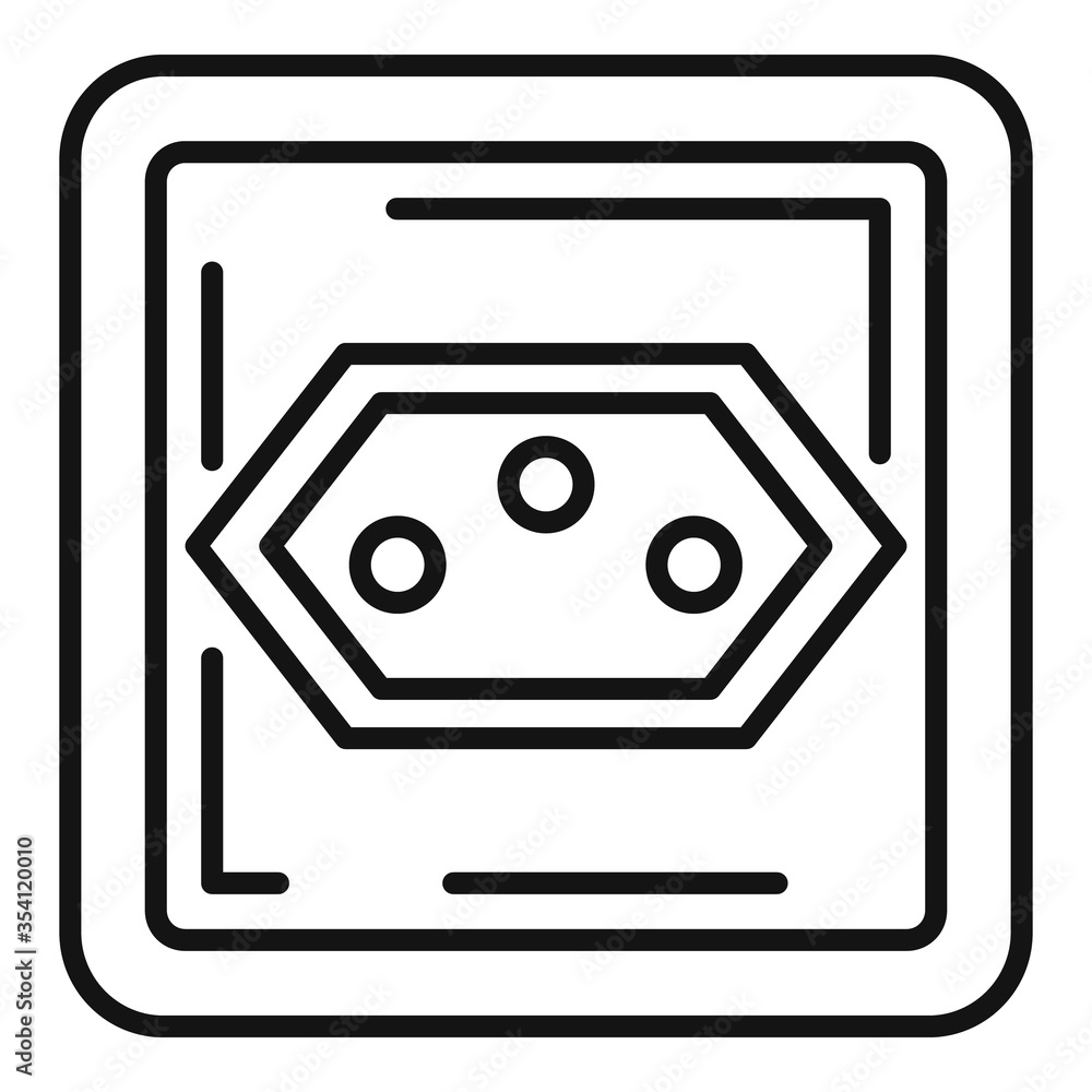 Poster type j power socket icon. outline type j power socket vector icon for web design isolated on white b