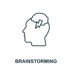 Brainstorming icon from planing collection. Simple line Brainstorming icon for templates, web design and infographics