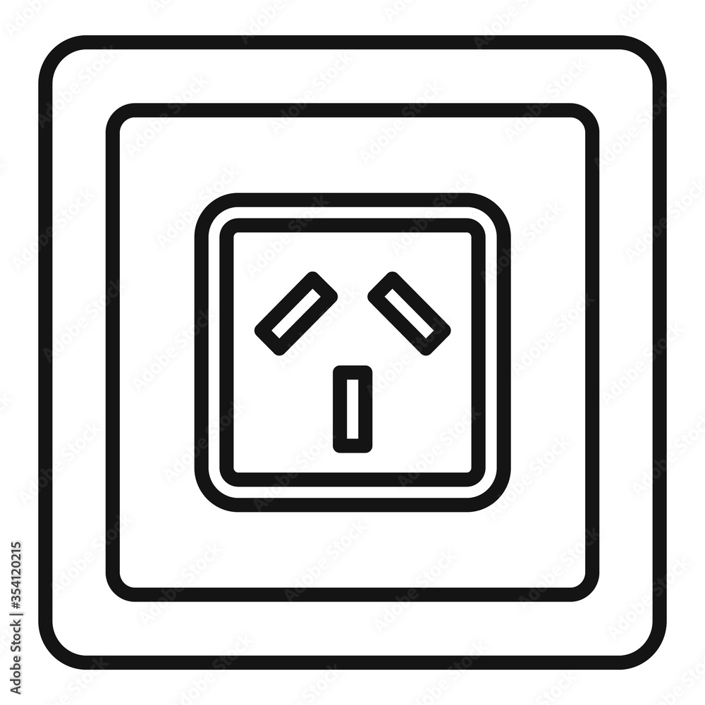 Poster type i power socket icon. outline type i power socket vector icon for web design isolated on white b