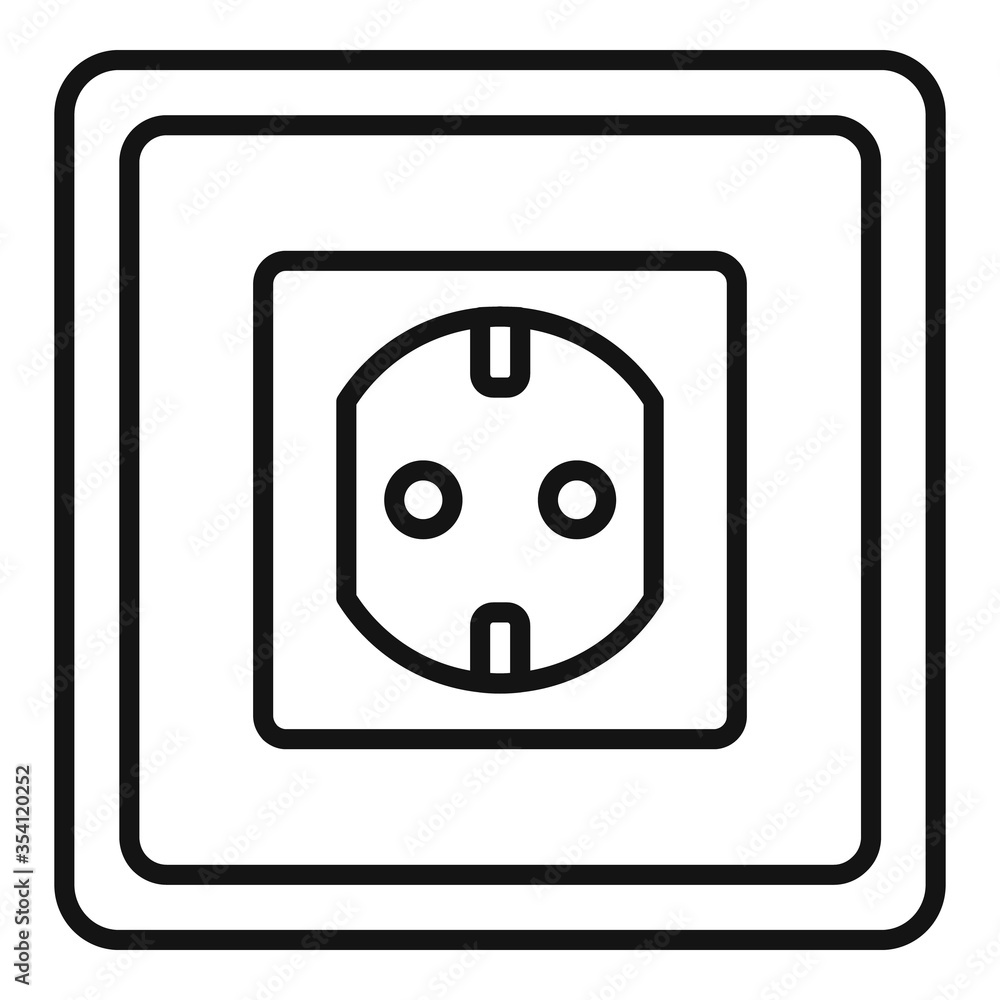 Poster type f power socket icon. outline type f power socket vector icon for web design isolated on white b