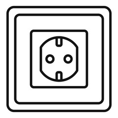 Type f power socket icon. Outline type f power socket vector icon for web design isolated on white background