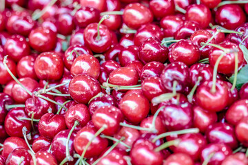 close up on a cherry pile