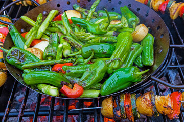 tasty vegetarian food on the grill