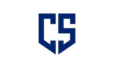 Obraz premium c, s, cs logo, blue, cs