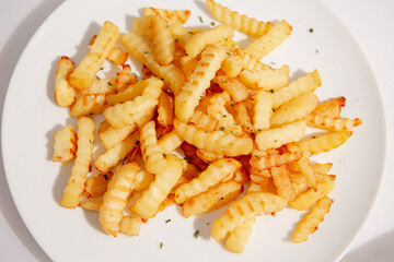 Chips, chrinkle chips cooked, french fries food