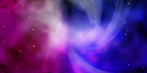 Dark Pink, Green vector background with colorful stars. Shining colorful illustration with small and big stars. Theme for cell phones.