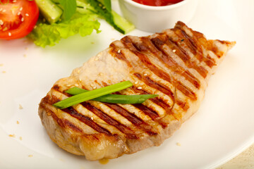 Grilled pork cutlet