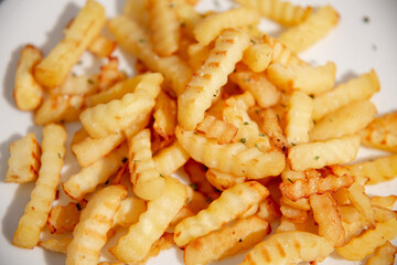 Chips, chrinkle chips cooked, french fries food