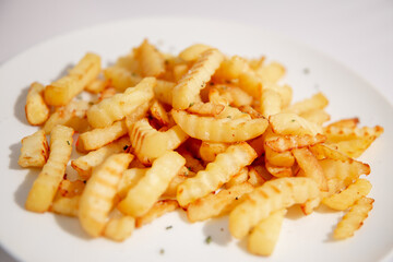 Chips, chrinkle chips cooked, french fries food