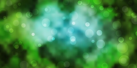 Obraz premium Light Blue, Green vector backdrop with dots. Colorful illustration with gradient dots in nature style. Design for posters, banners.