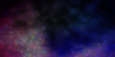 Dark Pink, Green vector background with lines, triangles.