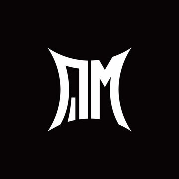 QM monogram logo with sharped shape design template