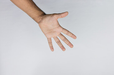 Male hands isolated on white