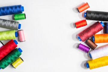 Set of multi-colored threads for sewing
