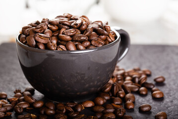 coffee beans in a cup