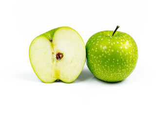 green apple on a white background