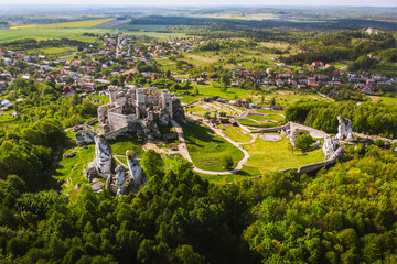 zamek ogrodzieniec, dron © Tomasz