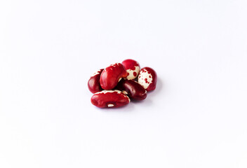 Beans close-up on a white background, insulators. Healthy food, bean.