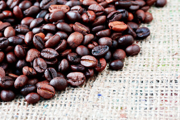 Coffee texture. Roasted coffee beans as background wallpaper.