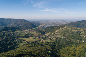 Obraz premium Żar hill silesia beskid hills in Zywiec Poland