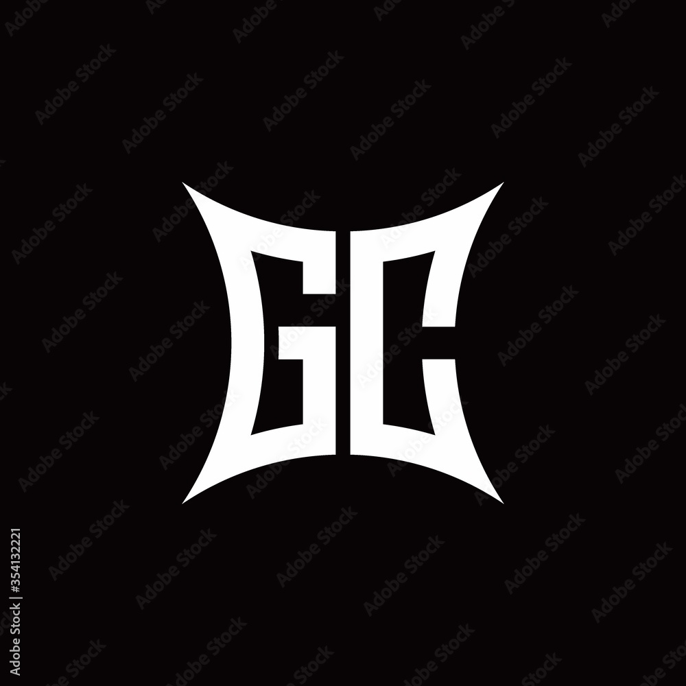 Sticker GC monogram logo with sharped shape design template