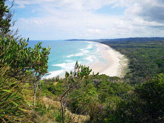 Tallow Beach from Cape Byron Lookout - is a sandy beach in Arakwal National Park is a popular spot...