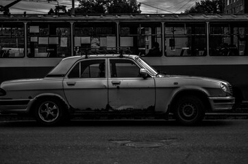 old car in the city