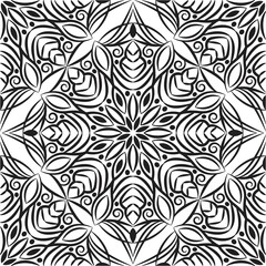 Ornamental mandala design abstract background. Seamless pattern with flowers