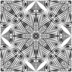 Ornamental mandala design abstract background. Seamless pattern with flowers