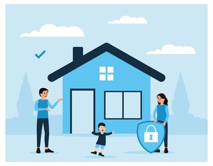 Home Insurence Concept Flat Illustration