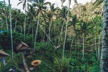long nomads with man away at rice terass