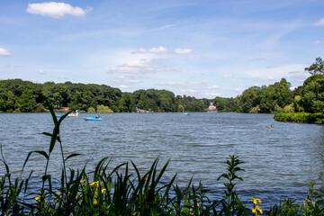 Panoramic view of park area Ruhr area North Rhine Westphalia Gelsenkirchen