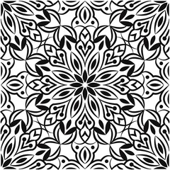 Ornamental mandala design abstract background. Seamless pattern with flowers