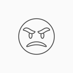 angry icon, moody vector illustration